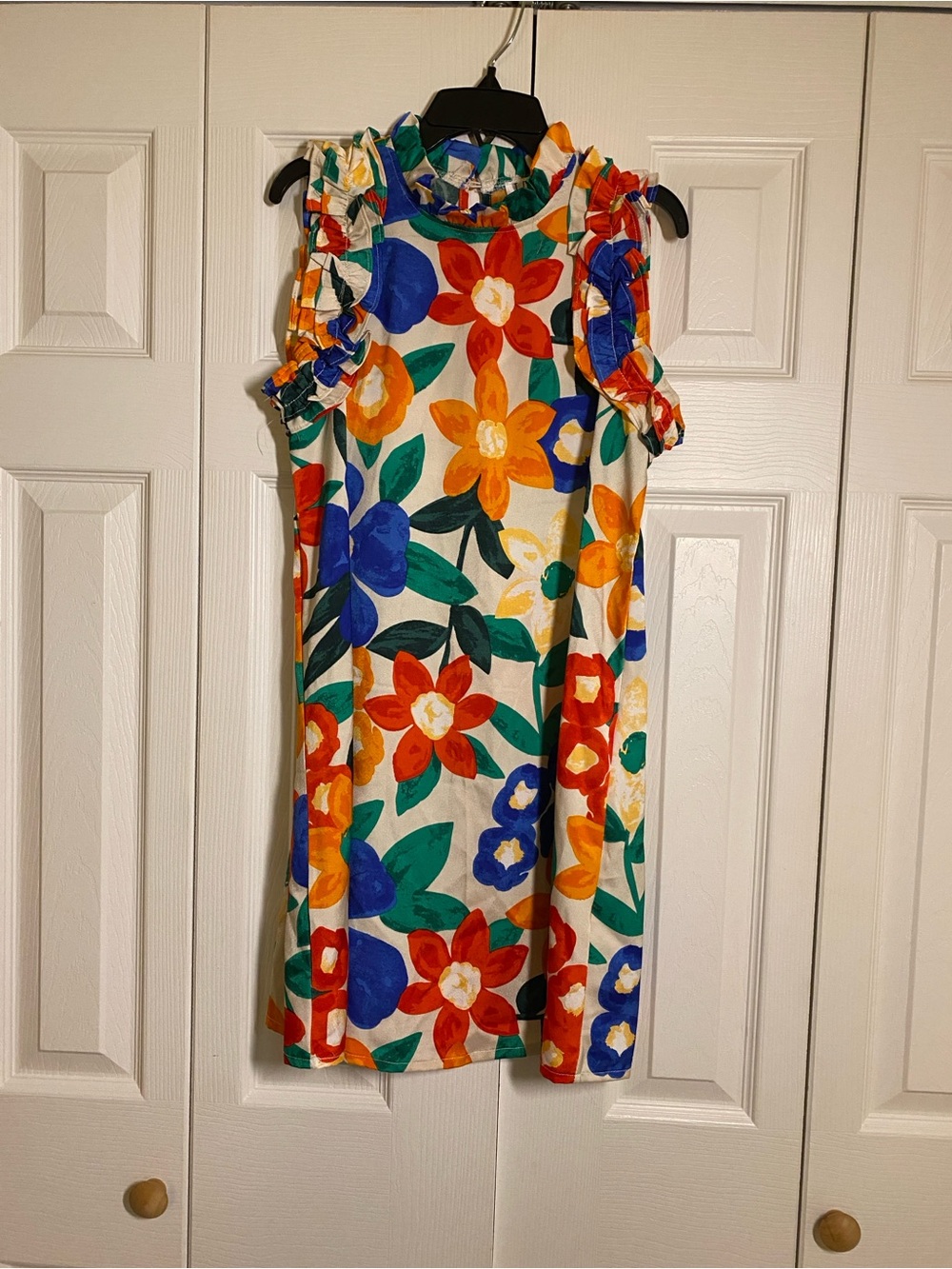 Floral Ruffle Sleeve Dress - Multicolor